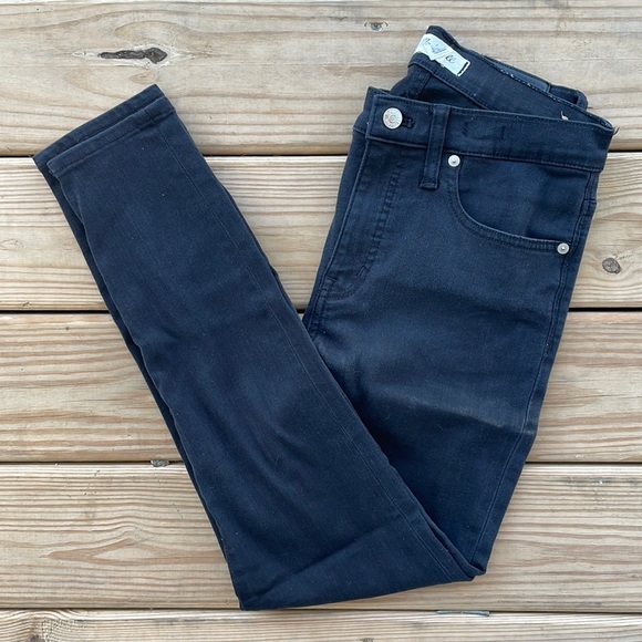 Madewell Black 9" Mid-Rise Skinny Jeans - Picture 1 of 11
